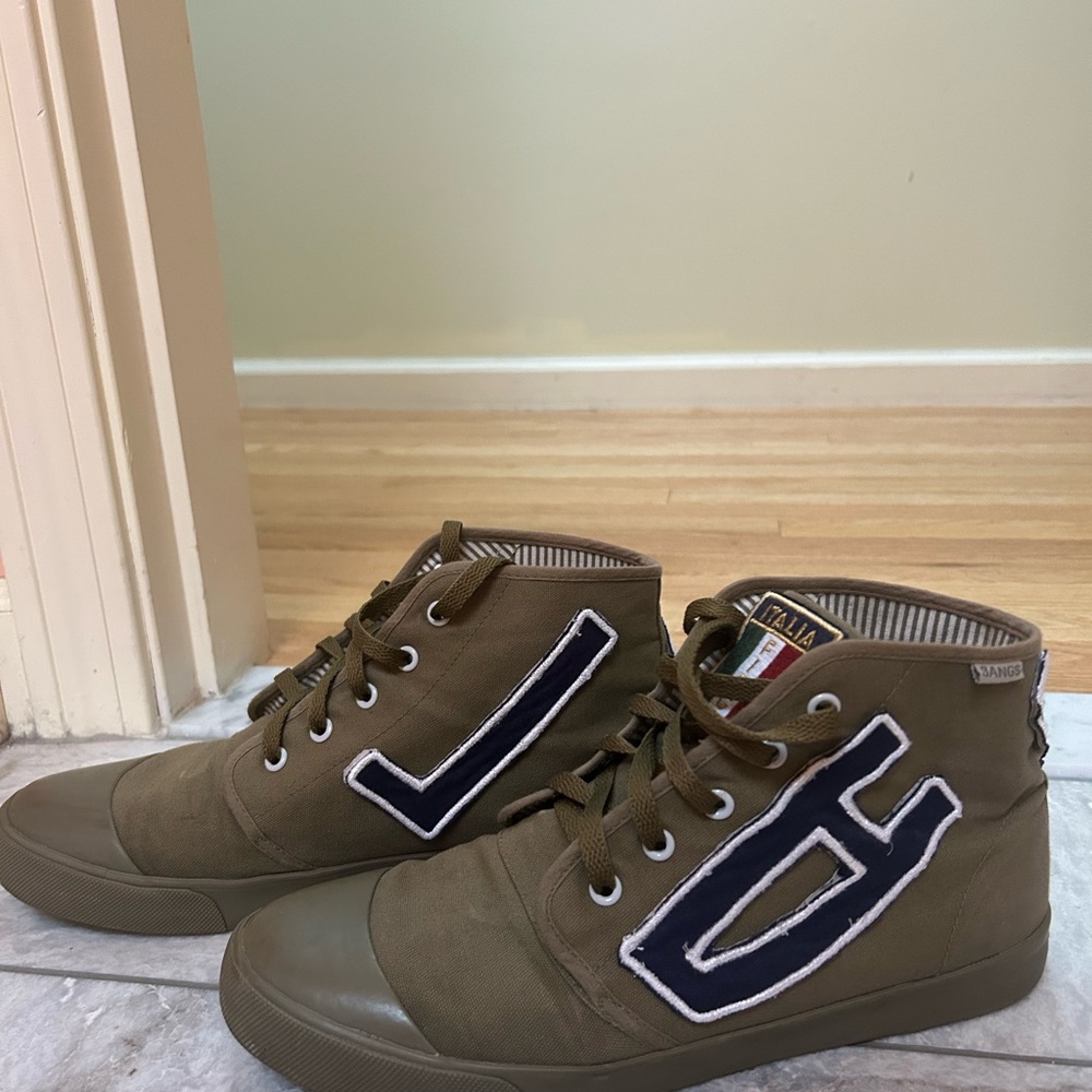 Olive Bangs Sneakers With Custom Patchwork - image 2